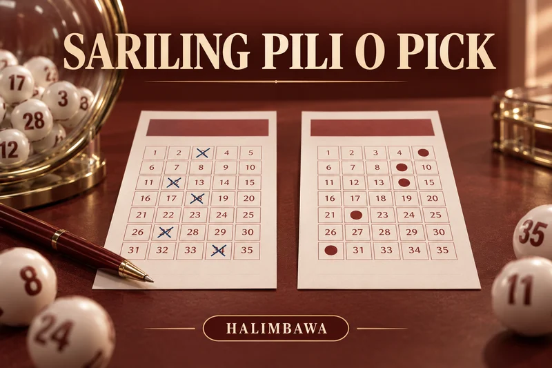 Orihinal na ilustrasyong lottery: Number-selection method. Mga halimbawang label, hindi aktuwal na result.