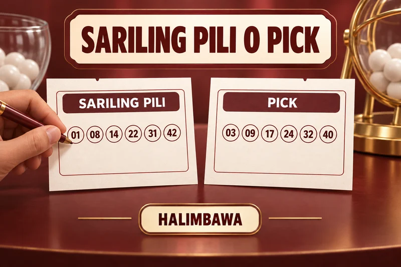 Paliwanag na ilustrasyon: Number-selection method. Mga halimbawang label, hindi aktuwal na result.